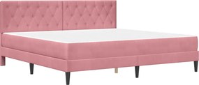 vidaXL Σκελετός κρεβατιού με στρώμα Ροζ 180 x 200 cm Βελούδο