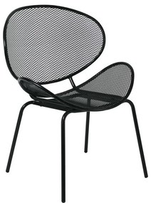 OLIVER Καρέκλα K/D Κήπου Βεράντας, Μέταλλο Βαφή Μαύρο 65x61x86cm