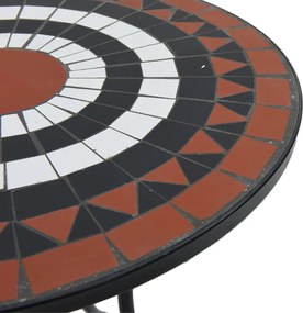 vidaXL Σετ Bistro «Μωσαϊκό» Τερακότα/Λευκό Σίδηρος και Κεραμικό