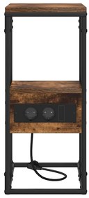vidaXL Κομοδίνο Καπνιστή δρυς 41.5 x 26 x 60.5 εκ Επεξεργασμένο ξύλο