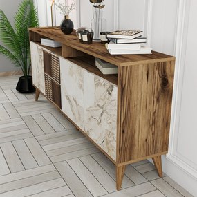 Κονσόλα Καρυδί / Λευκό GAFLIE 180x35x78