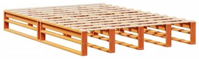 Κρεβάτι Βιβλιοθήκη Χωρίς Στρώμα Καφέ 120x190 εκ Μασίφ Πεύκο - Καφέ