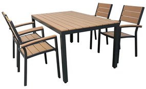 Bluimis ΣΕΤ ΤΡΑΠΕΖΑΡΙΑ ΚΗΠΟΥ ΑΛΟΥΜΙΝΙΟΥ-POLYWOOD RENATA 5371 G + MADISON 5380 G BL-200-60-016