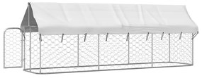 vidaXL Κλουβί Σκύλου Εξωτερικού Χώρου 400 x 100 x 150 εκ. με Στέγαστρο