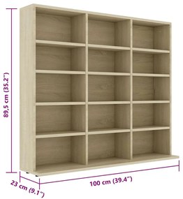 vidaXL Έπιπλο για CD Χρώμα Sonoma Δρυς 100x23x89,5 εκ. από Επεξ. Ξύλο