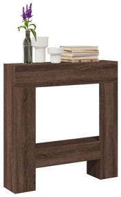 Πλαίσιο Τζακιού Καφέ Δρυς 81x18x82 εκ. από Επεξ. Ξύλο