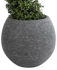 GloboStar® Artificial Garden COLUMBIA 20797 Επιδαπέδιο Πολυεστερικό Τσιμεντένιο Κασπώ Γλάστρα - Flower Pot Γκρι Φ40 x Υ35cm