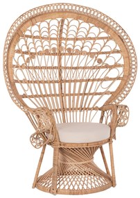 ΠΟΛΥΘΡΟΝΑ ROYAL PEACOCK HM9342 RATTAN ΣΕ ΦΥΣΙΚΟ-ΜΑΞΙΛΑΡΙ ΜΠΕΖ 114x72x150Yεκ. (1 Τεμμάχια)