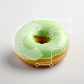 Σετ των 2 Intra Συλλεκτικό Ξύλινο Παζλ Plywood 4mm - Πράσινο παγωμένο ντόνατ Σε Ξύλινο Κουτί - Διαστάσεις: 10x10 cm – 25 κομμάτια