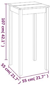 vidaXL Τραπέζι Μπαρ Μαύρο 55 x 55 x 107 εκ. από MDF