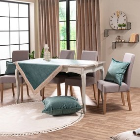 Τραπεζομάντηλο Velvet 15 Pine Green Teoran 140 X140 Cotton-Acrylic