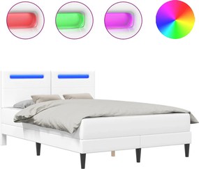 vidaXL Σκελετός Κρεβατιού με κεφαλάρι Λευκό 120 x 190 cm Τεχνητό Δέρμα