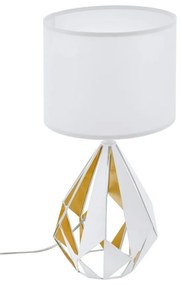 Φωτιστικό Επιτραπέζιο Carlton 5 43078 White-Gold Eglo Steel,Fabric