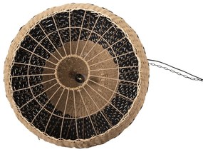 Φωτιστικό Οροφής Κρεμαστό C4354 Φυσικό Rattan - Paper Rope σε Φυσικό -Μαύρο Φ54x42-145Υεκ. 54x54x145 εκ.