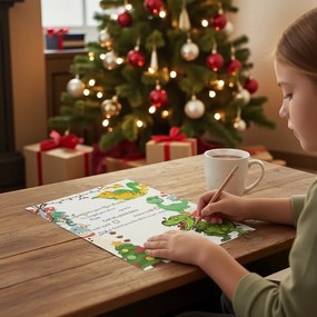 Πλακέτα - γράμμα για τον Άγιο Βασίλη δεινόσαυροι