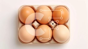 Σετ των 2 Intra Συλλεκτικό Ξύλινο Παζλ Plywood 4mm - Φρέσκα καφέ αυγά σε χαρτοκιβώτιο Σε Ξύλινο Κουτί - Διαστάσεις: 10x10 cm – 25 κομμάτια