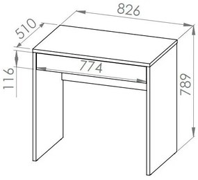 Τραπέζι γραφείου Madison 133, Με συρτάρια, Αριθμός συρταριών: 1, 79x83x51cm, 24 kg, Άσπρο | Epipla1.gr