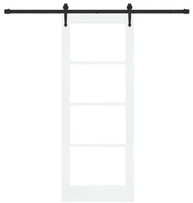 vidaXL Ολισθητή Πόρτα Χειροκίνητος Λευκό 78 x 202 εκ. Ξύλο και μέταλλο