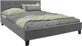 Κρεβάτι Mago pakoworld διπλό ύφασμα ανθρακί 160x200εκ