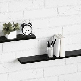vidaXL Ράφι Βιβλίων 4 pcs Μαύρο 100 x 10 x 1,5 cm Επεξεργασμένο ξύλο