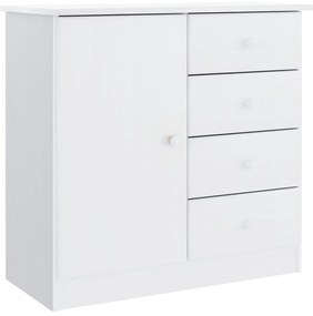 vidaXL Ντουλάπι ALTA Λευκό 77 x 35 x 73 εκ. από Μασίφ Ξύλο Πεύκου