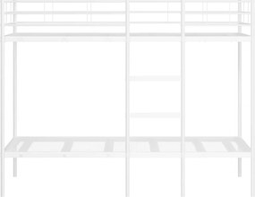 vidaXL Κουκέτα χωρίς στρώμα Λευκό 100x190 cm Ατσάλι