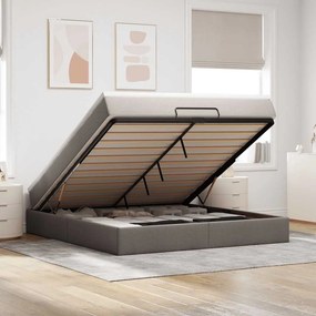 VidaXL Οθωμανικό κρεβάτι με στρώμα Taupe 180x200cm ύφασμα