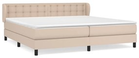 vidaXL Κρεβάτι Boxspring με Στρώμα Καπουτσίνο 200x200εκ.από Συνθ.Δέρμα