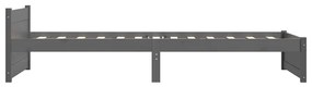 vidaXL Πλαίσιο Κρεβατιού Γκρι 75 x 190 εκ. από Μασίφ Ξύλο Small Single
