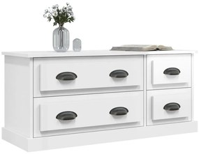 vidaXL Έπιπλο Τηλεόρασης Γυαλ. Λευκό 100x35,5x45εκ. Επεξεργασμένο Ξύλο