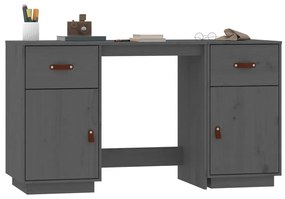 vidaXL Ντουλάπι Γραφείου Γκρι 135x50x75εκ. από Μασίφ Ξύλο Πεύκου