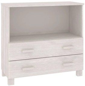 vidaXL Ντουλάπι HAMAR Λευκό 85 x 35 x 80 εκ. από Μασίφ Ξύλο Πεύκου
