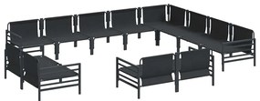 vidaXL Σετ Καναπέ Κήπου 12 pcs Ανθρακί Ατσάλι