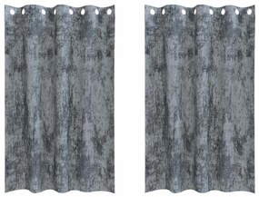 vidaXL Κουρτίνα με κουρτίνες 2 pcs Ασημί Γκρι 175 x 140 εκ. Βελούδο