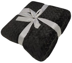 Κουβέρτα Velour Flannel Διπλή 200x220εκ. Black Le Blanc 7001228-11
