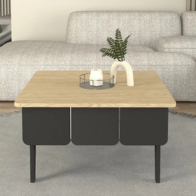 Τραπεζάκι σαλονιού Pedro  χρώμα ανθρακί - rota oak 73,2x73,2x38,6εκ.