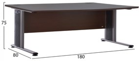 ΓΡΑΦΕΙΟ ΕΠΑΓΓΕΛΜΑΤΙΚΟ VALDEN HM2046.02 WENGE 180X80X75 (1 Τεμμάχια)