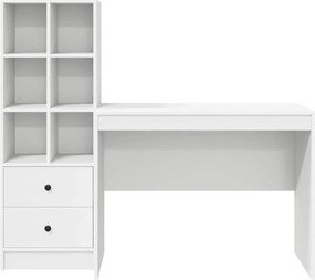 vidaXL Γραφείο με συρτάρι 2 pcs Λευκό