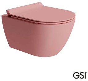 GSI Pura Λεκάνη Κρεμαστή με κάλυμμα βακελίτη Super Slim Soft Close αποσπώμενο Blush Matt