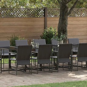 vidaXL Σέτ φαγητού για κήπο 13 pcs Μαύρο Ατσάλι