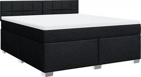 vidaXL Κρεβάτι Boxspring με Στρώμα Μαύρο 180x200 εκ. Υφασμάτινο