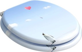 vidaXL Μαλακή κλειστή λεκάνη Μπλε 44 x 38 εκ. Πίνακας MDF