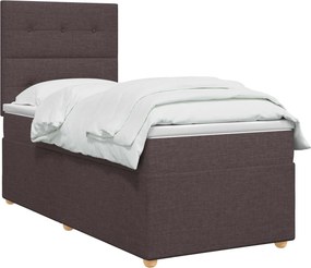 vidaXL Κρεβάτι box spring με στρώμα Σκούρο Καφέ 80 x 200 cm Ύφασμα