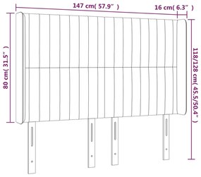 vidaXL Κεφαλάρι Κρεβατιού LED Σκούρο Μπλε 147x16x118/128 εκ. Βελούδινο