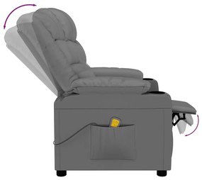 vidaXL Πολυθρόνα Μασάζ Γκρι από Συνθετικό Δέρμα