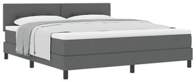 vidaXL Κρεβάτι box spring με στρώμα Σκούρο Γκρι 180 x 200 cm ύφασμα