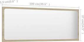 vidaXL Καθρέφτης Μπάνιου Sonoma Δρυς 100 x 1,5 x 37 εκ. Μοριοσανίδα