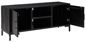 vidaXL Έπιπλο Τηλεόρασης Μαύρο 110 x 35 x 48 εκ. από Μασίφ Ξύλο Πεύκου