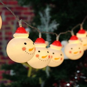 Χριστουγεννιάτικα Λαμπάκια Σειρά 10 Led Snowman X04101104 135+30cm  0,6W Με Μπαταρίες Multi Aca