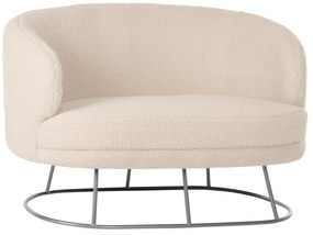 ΚΑΝΑΠΕΣ 2ΘΕΣΙΟΣ ARIEN HM8492.23 ΑΠΟ ΛΕΥΚΟ ΜΠΟΥΚΛΕ ΜΕ ΑΣΗΜΙ ΒΑΣΗ 125X80X84Y εκ.